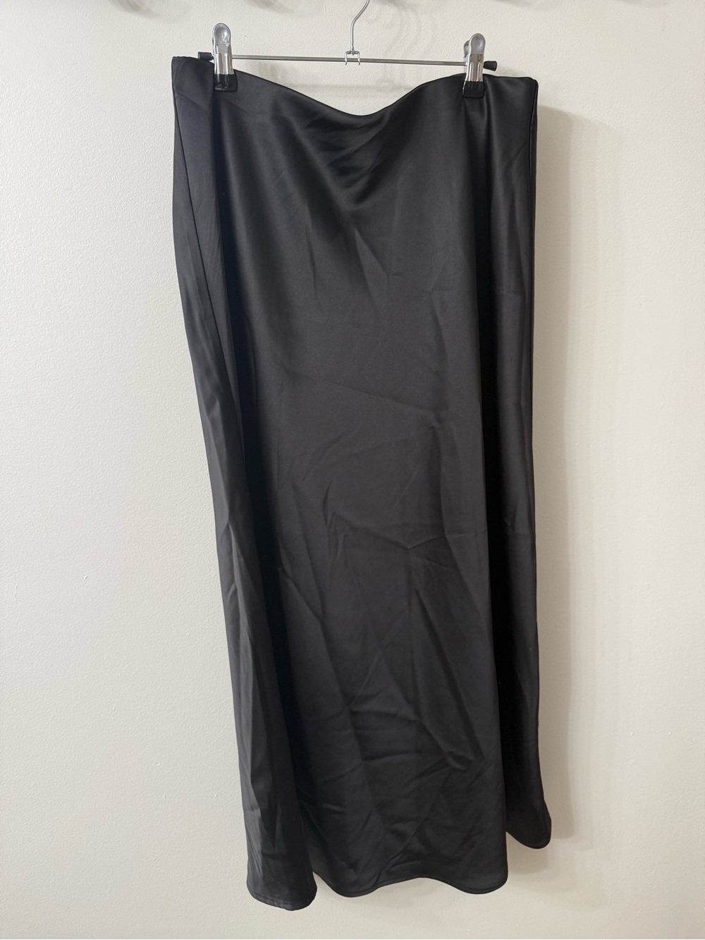 Rachel Zoe Black Satin Maxi Skirt